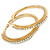 Gold Plated Wire with AB Crystal Hoop Earrings - 58mm D - view 5
