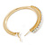Gold Plated Wire with AB Crystal Hoop Earrings - 58mm D - view 4