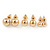 9mm, 7mm, 5mm Set Of 3 Mirrored Gold Tone Acrylic Ball Stud Earrings - view 3