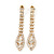 Long Clear Crystal Teardrop Earrings In Gold Plating - 60mm L