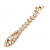 Long Clear Crystal Teardrop Earrings In Gold Plating - 60mm L - view 3