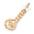 Bridal/ Prom/ Wedding Clear Crystal Pearl Teardop Earrings In Gold Plating - 40mm L - view 5