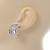 Clear CZ Half Hoop/ Creole Earrings In Silver Tone - 20mm - view 3