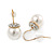 Pearl Style Clear Crystal Drop Earrings In Gold Tone - 20mm L - view 6
