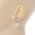 Pearl Style Clear Crystal Drop Earrings In Gold Tone - 20mm L - view 3