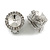Clear Crystal Round Clip On Earrings In Silver Plating - 13mm D - view 2