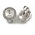 Clear Crystal Round Clip On Earrings In Silver Plating - 13mm D - view 4