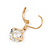 Small Round Cut Cz Drop Earrings In Gold Plating with Leverback Closure - 25mm L - view 5