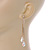 Long Gold Tone AB Crystal Bar Drop Earrings - 75mm L - view 3
