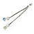 Long Silver Tone AB Crystal Bar Drop Earrings - 75mm L - view 3