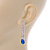 Bridal/ Prom/ Wedding Clear/ Sapphire Blue Crystal Teardrop Earrings In Silver Tone Metal - 40mm L - view 7