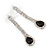 Bridal/ Prom/ Wedding Clear/ Black Crystal Teardrop Earrings In Silver Tone Metal - 40mm L - view 6