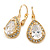 Classic Cz Teardrop Earrings With Leverback Closure In Gold Plating - 27mm L - view 7
