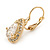 Classic Cz Teardrop Earrings With Leverback Closure In Gold Plating - 27mm L - view 4