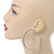 Large Topaz Austrian Crystal Hoop Earrings In Rhodium Plating - 6cm D - view 3