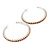 Large Topaz Austrian Crystal Hoop Earrings In Rhodium Plating - 6cm D - view 7