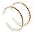 Large Topaz Austrian Crystal Hoop Earrings In Rhodium Plating - 6cm D - view 5