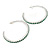 Large Emerald Green Austrian Crystal Hoop Earrings In Rhodium Plating - 6cm D - view 7