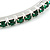Large Emerald Green Austrian Crystal Hoop Earrings In Rhodium Plating - 6cm D - view 5