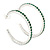 Large Emerald Green Austrian Crystal Hoop Earrings In Rhodium Plating - 6cm D - view 4