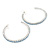 Large Sky Blue Austrian Crystal Hoop Earrings In Rhodium Plating - 6cm D - view 7