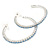 Large Sky Blue Austrian Crystal Hoop Earrings In Rhodium Plating - 6cm D - view 8