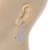 Bridal/ Prom/ Wedding/ Party Clear Crystal Tie Drop Earrings In Rhodium Plating - 45mm L - view 4
