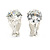 8mm Clear Round Cut Cz Clip On Earrings In Silver Tone - view 2