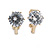 8mm Clear Round Cut Cz Clip On Earrings In Gold Tone - view 2