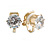 8mm Clear Round Cut Cz Clip On Earrings In Gold Tone