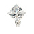 8mm Clear Cz Square Clip On Earrings In Rhodium Plating - view 3