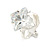 8mm Clear Cz Square Clip On Earrings In Rhodium Plating - view 4