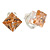 8mm Champagne Coloured Cz Square Clip On Earrings In Rhodium Plating - view 2