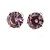 8mm Pink Round Cut Cz Clip On Earrings In Rhodium Plating - view 2