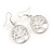 'Tree Of Life' Round Drop Earrings In Silver Tone Metal - 40mm L - view 2