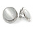 Silver Tone Cat Eye Stone Round Clip On Earring - 20mm