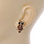 Small Amber Coloured Owl Stud Earrings In Gold Tone Metal - 23mm L - view 3