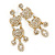 Divine Extravagance Clear Austrian Crystal Chandelier Earrings In Gold Tone - 80mm L - view 7