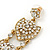 Divine Extravagance Clear Austrian Crystal Chandelier Earrings In Gold Tone - 80mm L - view 5