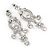 Clear Austrian Crystal Chandelier Earrings In Rhodium Plating - 60mm L - view 4