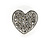 Small Silver Tone Clear Crystal Heart Stud Earrings - 13mm - view 3