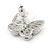 Silver Plated Clear Austrian Crystal 'Alegria' Butterfly Stud Earrings - 18mm Width - view 6