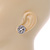 Clear Crystal Flower Stud Earrings In Rhodium Plated Metal - 20mm D - view 3