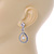 Bridal/ Prom/ Wedding Clear Crystal Open Teardrop Earrings In Rhodium Plating Metal - 40mm L - view 3