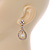 Bridal/ Prom/ Wedding Clear Crystal Open Teardrop Earrings In Gold Plating Metal - 40mm L - view 3