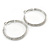 40mm Medium Two Row Clear Crystal Hoop Earrings In Rhodium Plating - view 8