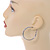 40mm Medium Two Row Clear Crystal Hoop Earrings In Rhodium Plating - view 3