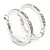 30mm Medium Clear Crystal Hoop Earrings In Rhodium Plated Metal - view 6