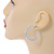30mm Medium Clear Crystal Hoop Earrings In Rhodium Plated Metal - view 3