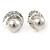 Bridal/ Prom/ Wedding Faux Glass Pearl, Crystal Fancy Stud Earrings In Silver Tone Metal - 20mm L - view 7